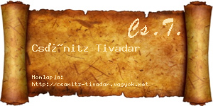 Csánitz Tivadar névjegykártya