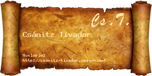 Csánitz Tivadar névjegykártya