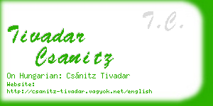 tivadar csanitz business card