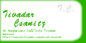 tivadar csanitz business card